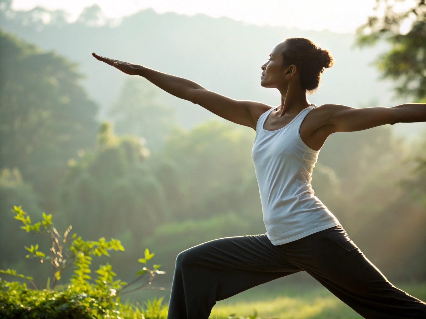 Person udfører en mindful yoga-stilling
